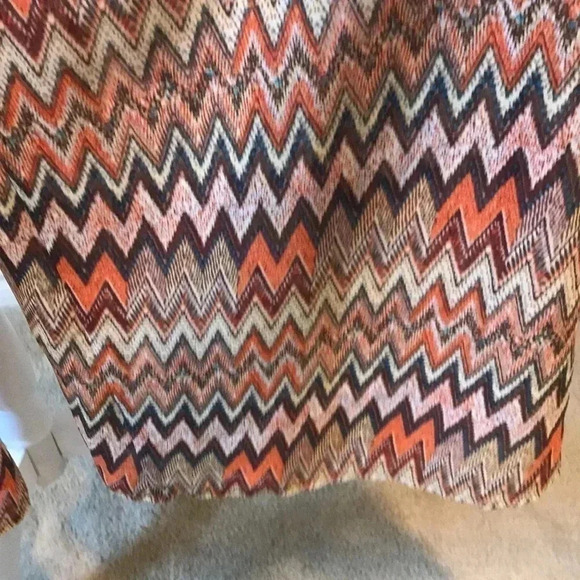 Umgee Boho Style Chevron Orange/Brown/Cream Lined Palazzo Pants w/ Pockets M - Picture 6 of 6